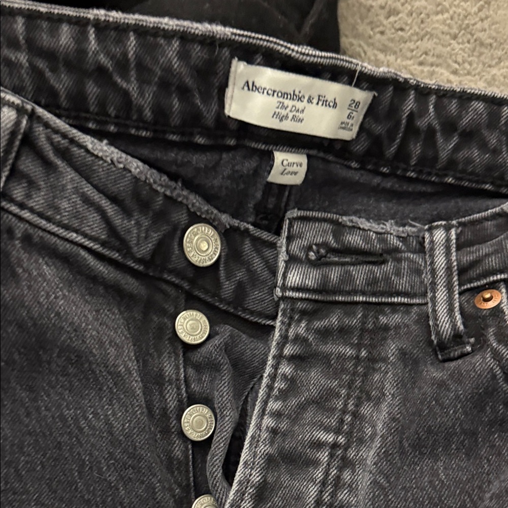 Abercrombie & Fitch Women's Charcoal High-Rise Jeans